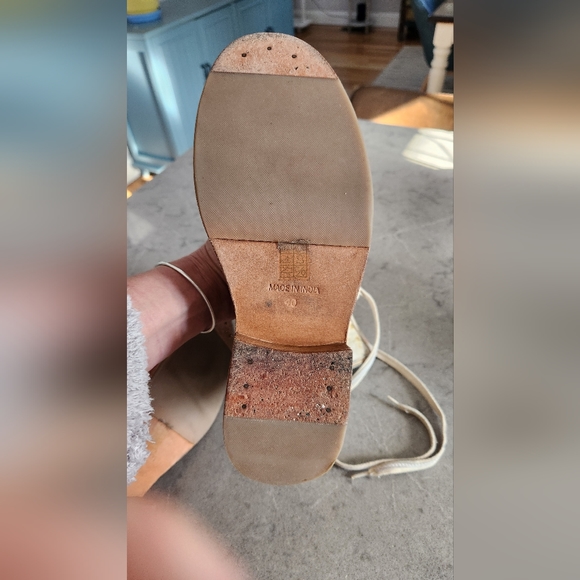 Free People Floral Combat Boots - Cream and Blue - Picture 10 of 16